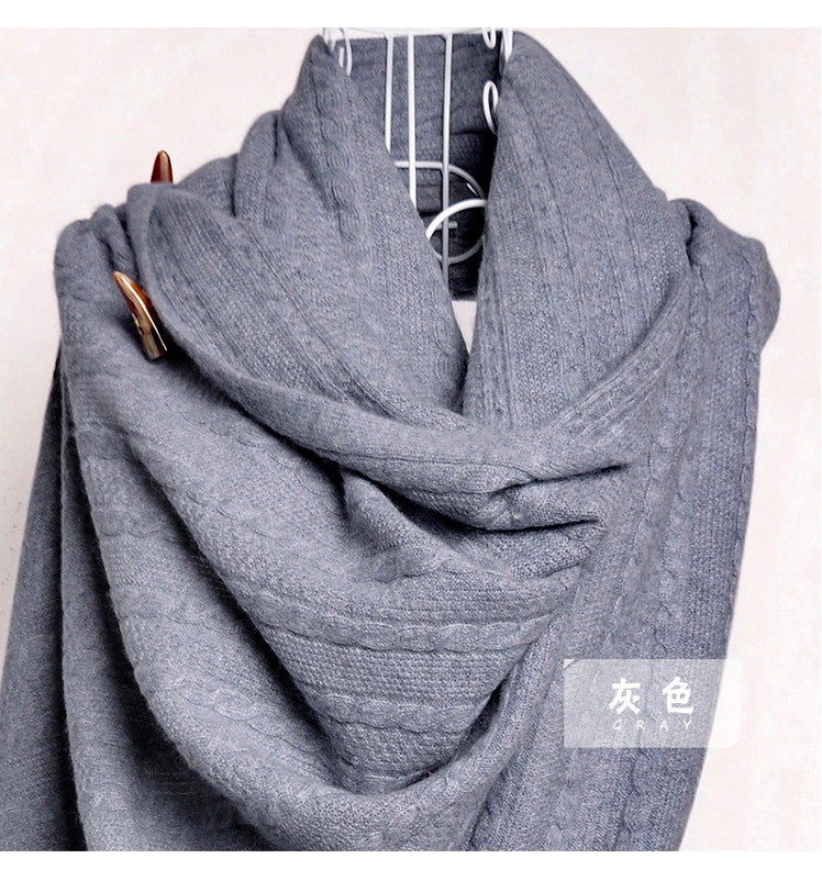 COLLECTIONS 100% Cashmere Mongolia Warm shawl Twist plait Thickening Oversized scarf horn Buttom