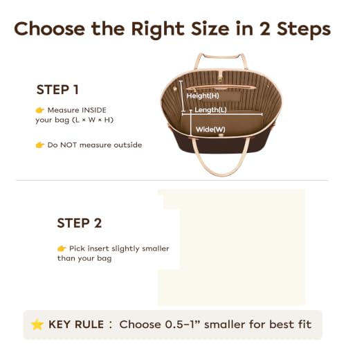 GIVLEFLY Purse Organizer Insert for Duffle Bucket Bag, Satin Polyester Handbag Liner with Multiple Pockets, Structured Divider Shaper, Lightweight Inner Organizer for Everyday Essentials,Brown - color: Brown, size: 4.92"(L)– Measure Before Purchase