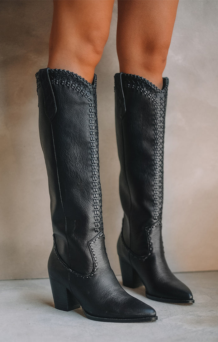 Show Me Your Mumu Billini Finley Cowboy Boot ~ Black