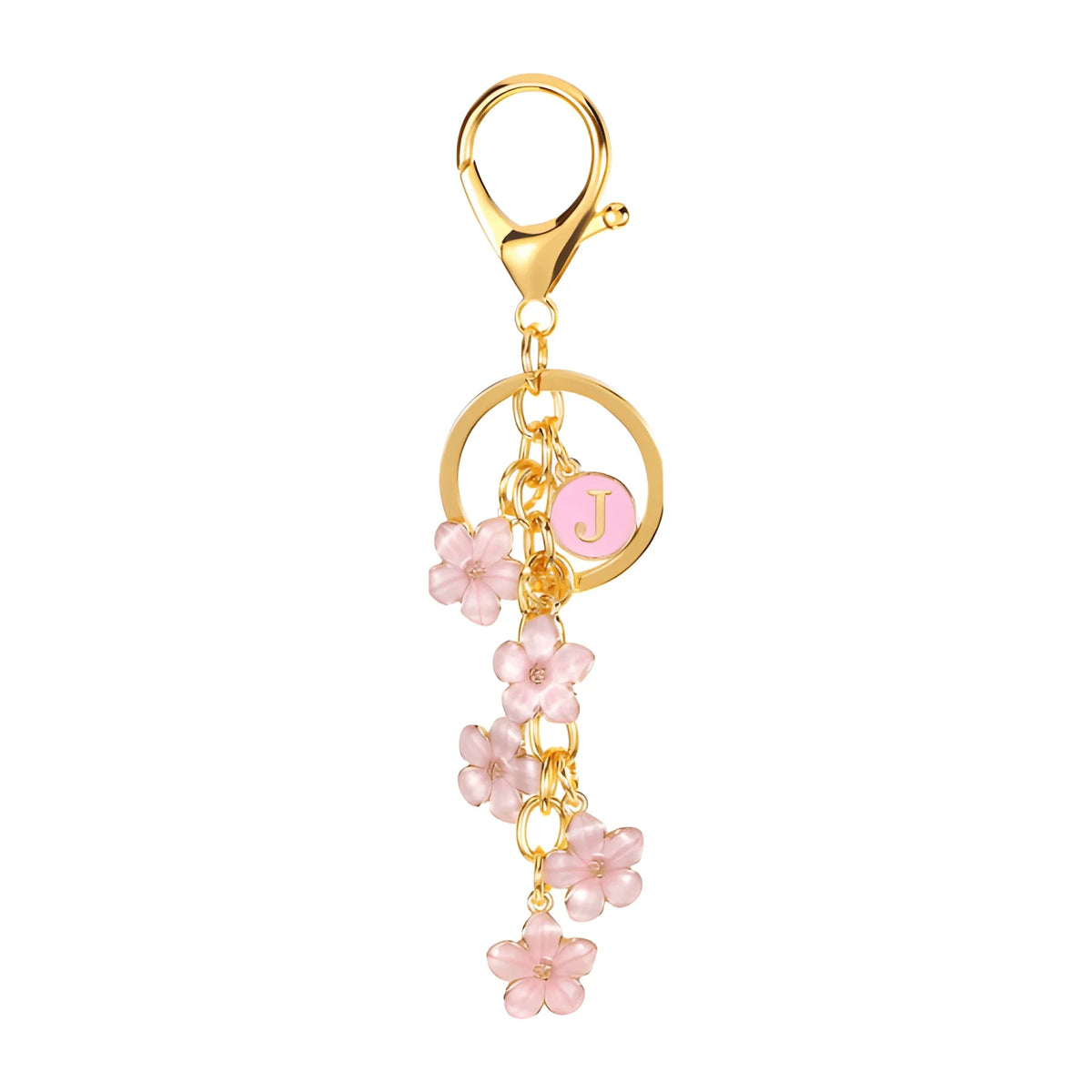 Daisy Flower Initial Letter - Bag Charm (Pink)